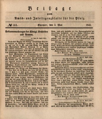 Königlich bayerisches Amts- und Intelligenzblatt für die Pfalz Dienstag 3. Mai 1842