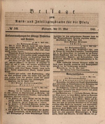 Königlich bayerisches Amts- und Intelligenzblatt für die Pfalz Freitag 20. Mai 1842