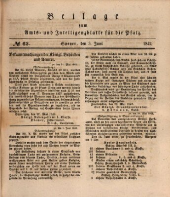 Königlich bayerisches Amts- und Intelligenzblatt für die Pfalz Freitag 3. Juni 1842