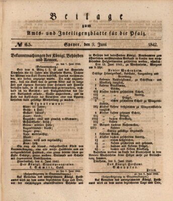 Königlich bayerisches Amts- und Intelligenzblatt für die Pfalz Donnerstag 9. Juni 1842