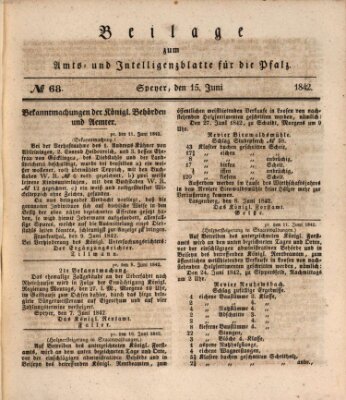 Königlich bayerisches Amts- und Intelligenzblatt für die Pfalz Mittwoch 15. Juni 1842