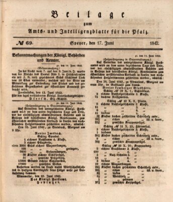 Königlich bayerisches Amts- und Intelligenzblatt für die Pfalz Freitag 17. Juni 1842