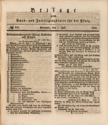 Königlich bayerisches Amts- und Intelligenzblatt für die Pfalz Donnerstag 7. Juli 1842