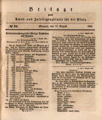 Königlich bayerisches Amts- und Intelligenzblatt für die Pfalz Mittwoch 10. August 1842