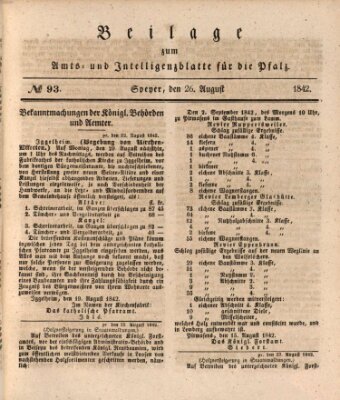 Königlich bayerisches Amts- und Intelligenzblatt für die Pfalz Freitag 26. August 1842