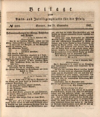 Königlich bayerisches Amts- und Intelligenzblatt für die Pfalz Mittwoch 21. September 1842