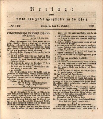 Königlich bayerisches Amts- und Intelligenzblatt für die Pfalz Mittwoch 19. Oktober 1842