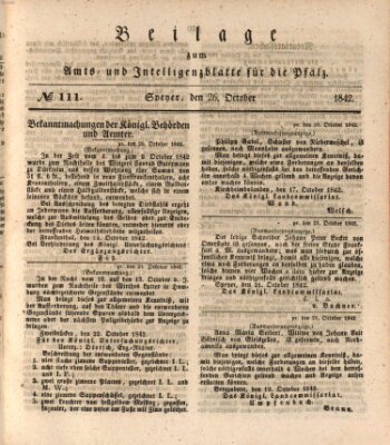 Königlich bayerisches Amts- und Intelligenzblatt für die Pfalz Mittwoch 26. Oktober 1842