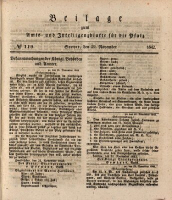 Königlich bayerisches Amts- und Intelligenzblatt für die Pfalz Dienstag 29. November 1842