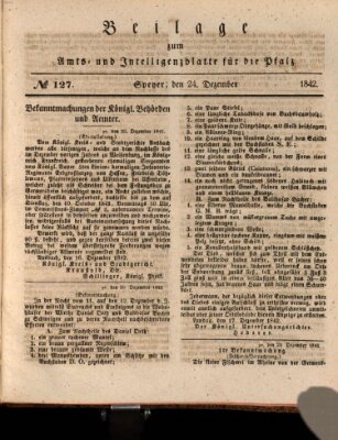 Königlich bayerisches Amts- und Intelligenzblatt für die Pfalz Samstag 24. Dezember 1842