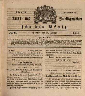 Königlich bayerisches Amts- und Intelligenzblatt für die Pfalz Donnerstag 26. Januar 1843