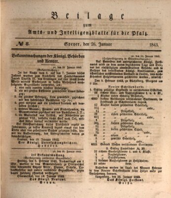 Königlich bayerisches Amts- und Intelligenzblatt für die Pfalz Donnerstag 26. Januar 1843