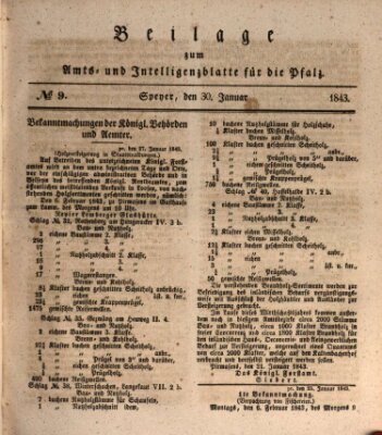 Königlich bayerisches Amts- und Intelligenzblatt für die Pfalz Montag 30. Januar 1843