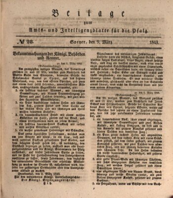 Königlich bayerisches Amts- und Intelligenzblatt für die Pfalz Donnerstag 9. März 1843