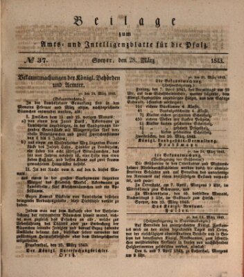 Königlich bayerisches Amts- und Intelligenzblatt für die Pfalz Dienstag 28. März 1843