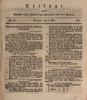 Königlich bayerisches Amts- und Intelligenzblatt für die Pfalz Mittwoch 3. Mai 1843
