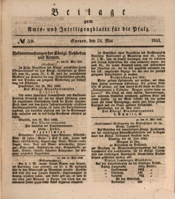 Königlich bayerisches Amts- und Intelligenzblatt für die Pfalz Mittwoch 24. Mai 1843