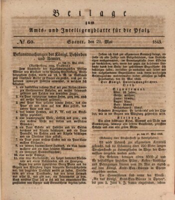 Königlich bayerisches Amts- und Intelligenzblatt für die Pfalz Montag 29. Mai 1843