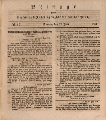 Königlich bayerisches Amts- und Intelligenzblatt für die Pfalz Montag 19. Juni 1843