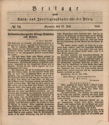 Königlich bayerisches Amts- und Intelligenzblatt für die Pfalz Dienstag 25. Juli 1843