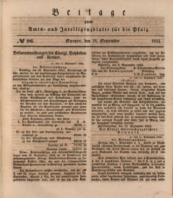 Königlich bayerisches Amts- und Intelligenzblatt für die Pfalz Montag 18. September 1843