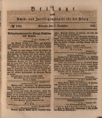 Königlich bayerisches Amts- und Intelligenzblatt für die Pfalz Donnerstag 7. Dezember 1843