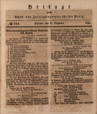 Königlich bayerisches Amts- und Intelligenzblatt für die Pfalz Freitag 22. Dezember 1843