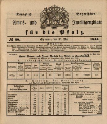 Königlich bayerisches Amts- und Intelligenzblatt für die Pfalz Donnerstag 30. Mai 1844