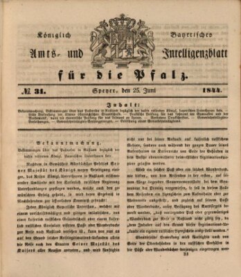 Königlich bayerisches Amts- und Intelligenzblatt für die Pfalz Dienstag 25. Juni 1844