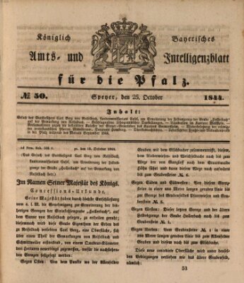 Königlich bayerisches Amts- und Intelligenzblatt für die Pfalz Freitag 25. Oktober 1844