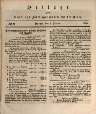 Königlich bayerisches Amts- und Intelligenzblatt für die Pfalz Mittwoch 3. Januar 1844