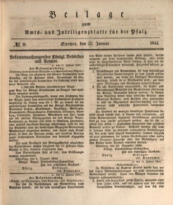 Königlich bayerisches Amts- und Intelligenzblatt für die Pfalz Montag 22. Januar 1844