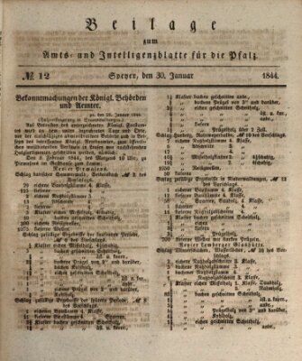 Königlich bayerisches Amts- und Intelligenzblatt für die Pfalz Dienstag 30. Januar 1844