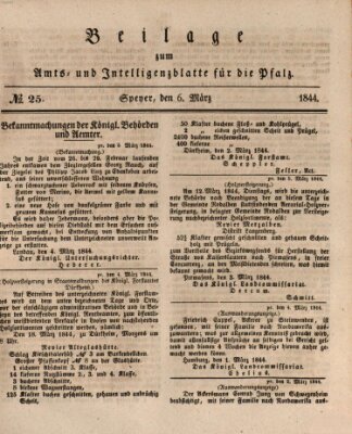 Königlich bayerisches Amts- und Intelligenzblatt für die Pfalz Mittwoch 6. März 1844