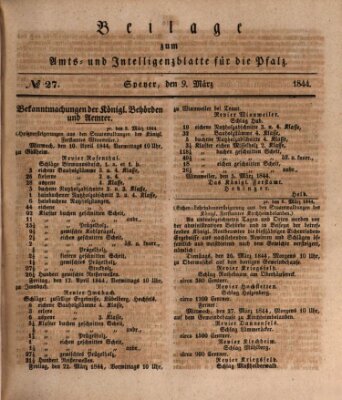 Königlich bayerisches Amts- und Intelligenzblatt für die Pfalz Samstag 9. März 1844