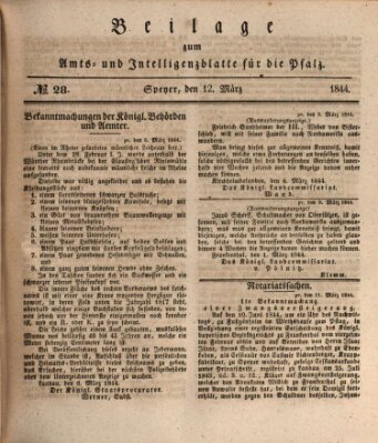 Königlich bayerisches Amts- und Intelligenzblatt für die Pfalz Dienstag 12. März 1844