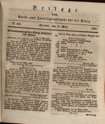 Königlich bayerisches Amts- und Intelligenzblatt für die Pfalz Dienstag 19. März 1844