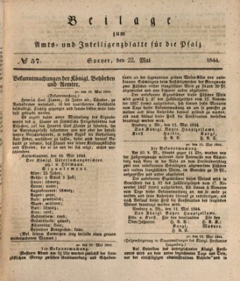 Königlich bayerisches Amts- und Intelligenzblatt für die Pfalz Mittwoch 22. Mai 1844