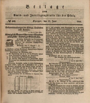 Königlich bayerisches Amts- und Intelligenzblatt für die Pfalz Donnerstag 20. Juni 1844