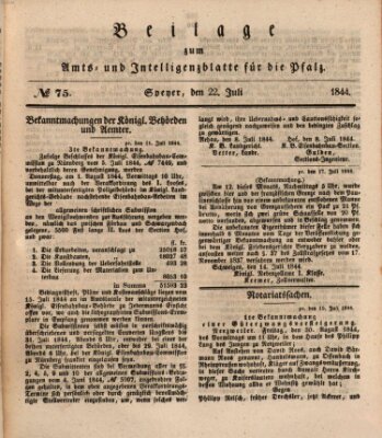 Königlich bayerisches Amts- und Intelligenzblatt für die Pfalz Montag 22. Juli 1844