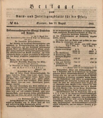 Königlich bayerisches Amts- und Intelligenzblatt für die Pfalz Montag 19. August 1844