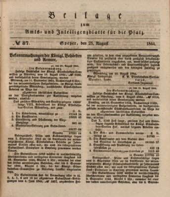 Königlich bayerisches Amts- und Intelligenzblatt für die Pfalz Mittwoch 28. August 1844