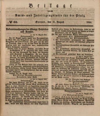 Königlich bayerisches Amts- und Intelligenzblatt für die Pfalz Samstag 31. August 1844