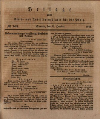 Königlich bayerisches Amts- und Intelligenzblatt für die Pfalz Freitag 11. Oktober 1844