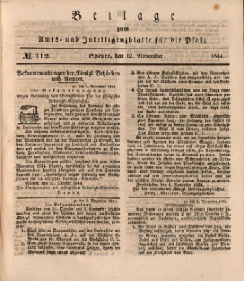 Königlich bayerisches Amts- und Intelligenzblatt für die Pfalz Dienstag 12. November 1844