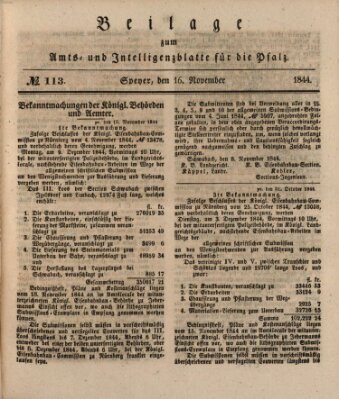 Königlich bayerisches Amts- und Intelligenzblatt für die Pfalz Samstag 16. November 1844