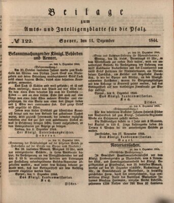 Königlich bayerisches Amts- und Intelligenzblatt für die Pfalz Mittwoch 11. Dezember 1844