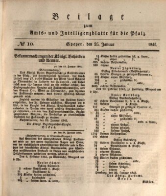 Königlich bayerisches Amts- und Intelligenzblatt für die Pfalz Samstag 25. Januar 1845