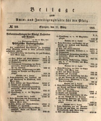 Königlich bayerisches Amts- und Intelligenzblatt für die Pfalz Dienstag 11. März 1845