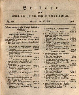 Königlich bayerisches Amts- und Intelligenzblatt für die Pfalz Donnerstag 13. März 1845